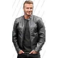 David Beckham Black Leather Jacket