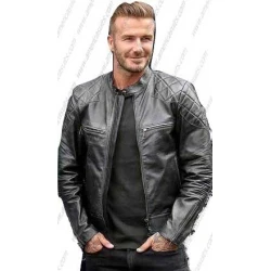 David Beckham Black Leather Jacket