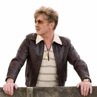 David Wenham The Dog Show 2027 Brown Leather Jacket