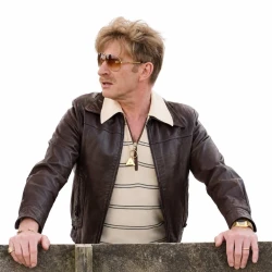 David Wenham The Dog Show 2027 Brown Leather Jacket