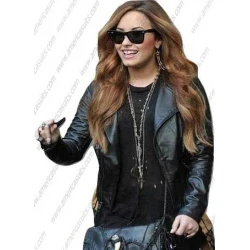 Demi Lovato Black Leather Jacket