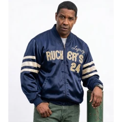 Denzel Washington Man On Fire Blue Satin Jacket