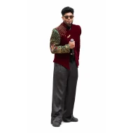 DJ Sanjoy FIFA World Cup 2026 Maroon Embroidered Blazer