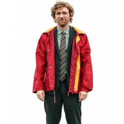 Domhnall Gleeson The Incomer 2026 Red Hooded Jacket
