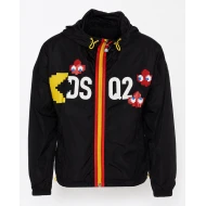 DSQ2 Pac Man Black Hooded Windbreaker Jacket
