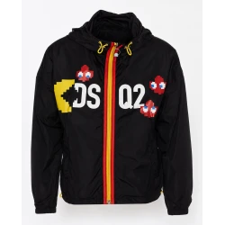 DSQ2 Pac Man Black Hooded Windbreaker Jacket