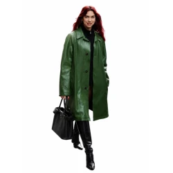 Dua Lipa Faux Leather Coat