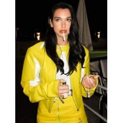 Dua Lipa Spongebob Leather Jacket