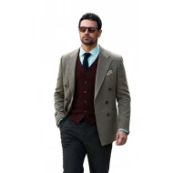 Eddie Horniman The Gentlemen S02 Olive Grey Check Blazer
