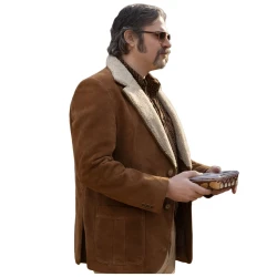 Edoardo Pesce The Big Fake Shearling Suede Blazer