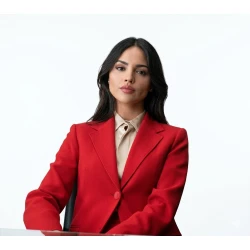 Eiza González In The Grey 2026 Red Blazer