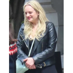Elisabeth Moss The Veil 2024 Black Biker Leather Jacket
