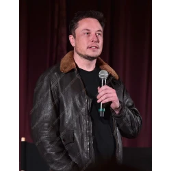 Elon Musk Winter Shearling Leather Jacket
