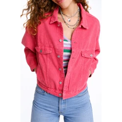 Emily Ratajkowski Pink Denim Jacket