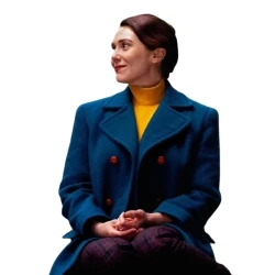 Eternity Elizabeth Olsen Blue Wool Coat