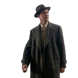 Fortitude 2026 Ed Skrein Dark Grey Wool Coat