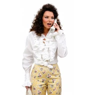 Fran Fine The Nanny White Ruffle Blouse