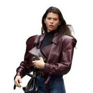 Georgia Fowler Maroon Leather Jacket 