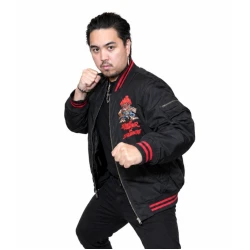 Gio Contreras Street Fighter Event 2026 Black Bomber Jacket