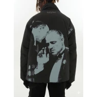 Godfather Printed Puffer Black Jacket