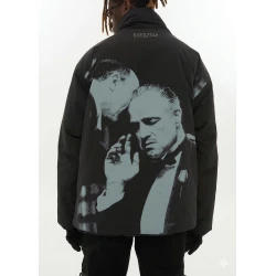 Godfather Printed Puffer Black Jacket Godfather Printed Puffer Black Jacket