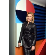 Grace and Frankie Brianna Hanson Black Leather Coat