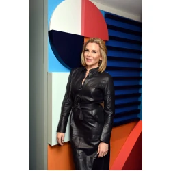 Grace and Frankie Brianna Hanson Black Leather Coat