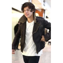 Harry Styles Brown Leather Jacket