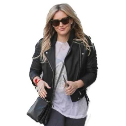 Hilary Duff Black Leather Jacket