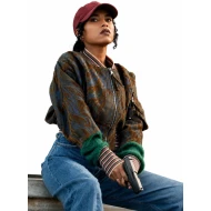 Hit Point 2026 Saffron Hocking Patterned Bomber Jacket
