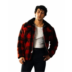 I Play Rocky 2026 Anthony Ippolito Red Plaid Shearling Jacket