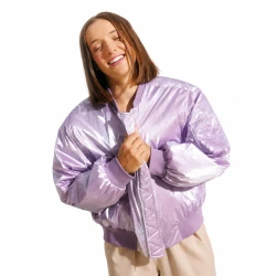 Iga Swiatek Lavender Metallic Bomber Jacket