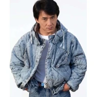 Jackie Chan Blue Hooded Jacket