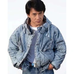 Jackie Chan Blue Hooded Jacket