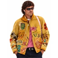 Jacob Elordi Yellow Graphic Print Jacket