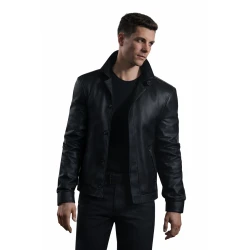 James Bond 007 First Light Black Leather Jacket James Bond 007 First Light Black Leather Jacket