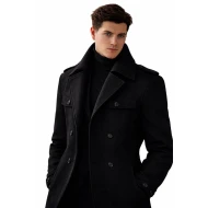 James Bond 007 First Light Black Wool Coat