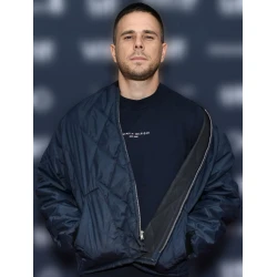 Jared Abrahamson Blue Quilted Bomber Jacket