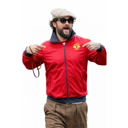 Jason Momoa Red Fleece Track Jacket Jason Momoa Red Fleece Track Jacket