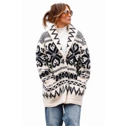 Jennifer Lopez Black And White Cardigan  
