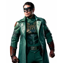 Jensen Ackles Vought Rising 2027 Green Leather Coat