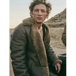 Jeremy Allen White The Iron Claw 2023 Brown Leather Coat
