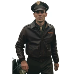 Jimmy 2026 KJ Apa Brown Leather Military Jacket