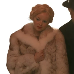 Jimmy 2026 Sarah Drew Beige Faux Fur Coat 