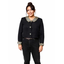 Josephine 2026 Beth de Araujo Black Leopard Collar Jacket Josephine 2026 Beth de Araujo Black Leopard Collar Jacket