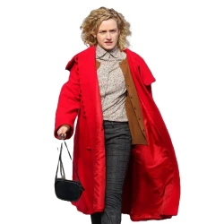 Julia Garner Modern Love Red Coat