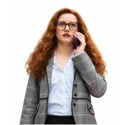 Julia Garner The Altruists 2026 Gray Plaid Blazer