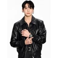 Jung Kook Watch Event 2026 Black Leather Jacket