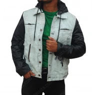 Justin Bieber Jacket with Leather Sleeves