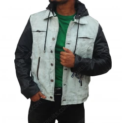 Justin Bieber Jacket with Leather Sleeves